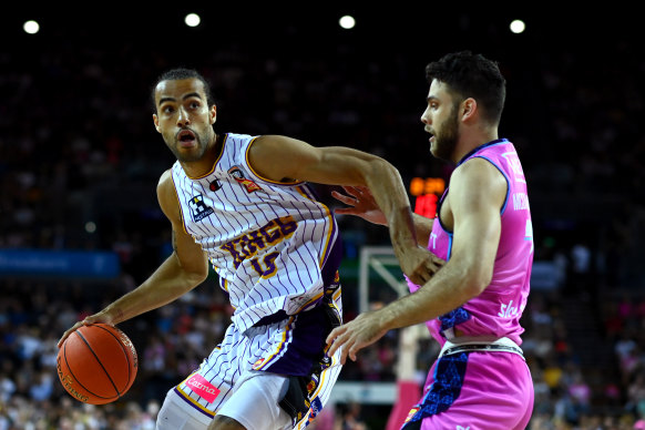 Xavier Cooks of the Kings attacks during game four of the NBL Grand Final series.