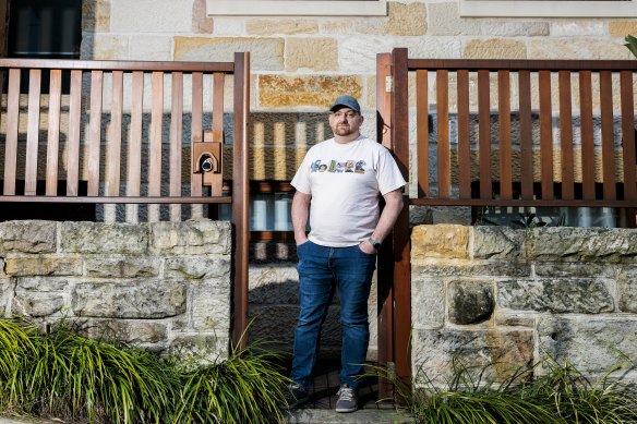 Basil Newnham’s house backs onto the Warringah Freeway. He says noise from the concrete cutter that operates about 20 metres from his children’s bedrooms has reached 80 decibels inside his house, which was built in the 1800s. 