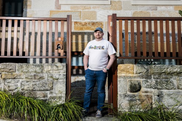 Basil Newnham’s house backs onto the Warringah Freeway. He says noise from the concrete cutter has reached 80 decibels inside his house