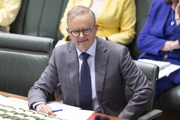 Prime Minister Anthony Albanese during question time on Thursday.