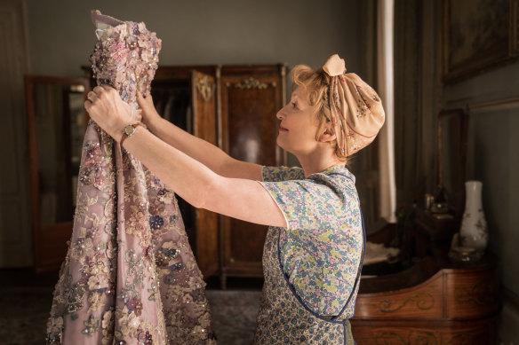 Lesley Manville stars as a Cockney cleaner who dreams of owning a Dior dress in Mrs Harris Goes to Paris. 
