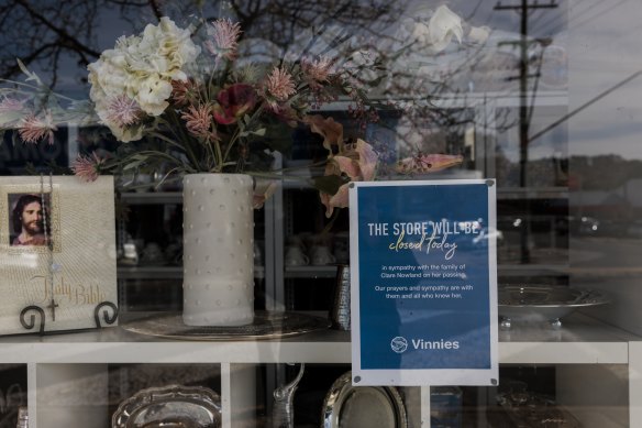 The Saint Vincent de Paul Society shop, where Nowland volunteered, was closed “in sympathy with the family of Clare Nowland”.