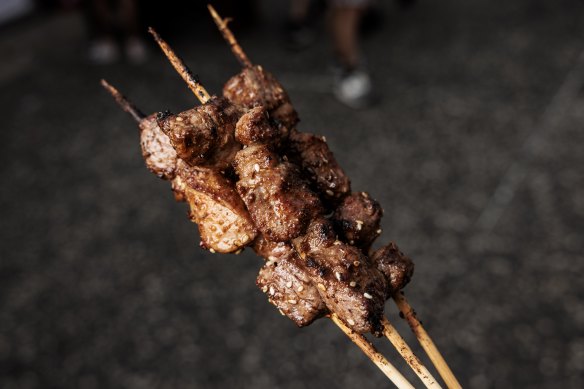 Firepop’s sesame and cumin dukkah lamb sticks.