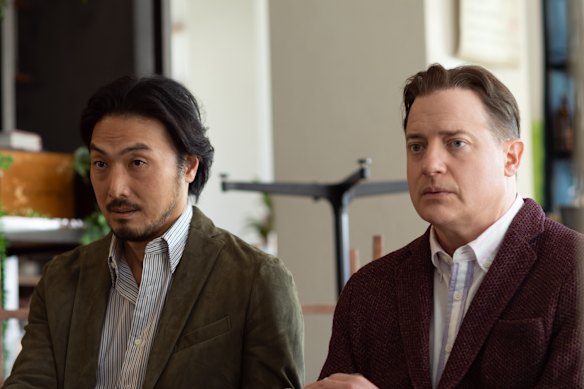 Takehiro Hira and Brendan Fraser in Rental Family.