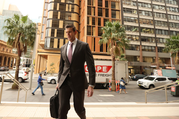 Ben Roberts-Smith arriving at the Federal Court in Sydney on Tuesday morning.
