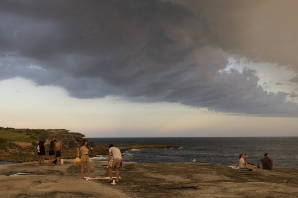 A thunderstorm sweeps over Clovelly on Friday.
