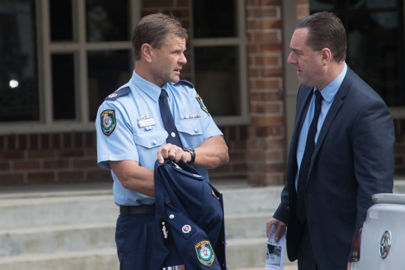 Grant Williams (right) during his time as head of NSW police media, with Assistant Commissioner Mark Jones.