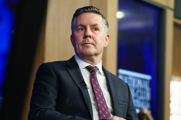 Health Minister Mark Butler taking questions at the National Press Club.