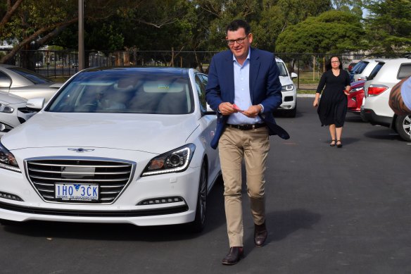 Premier Daniel Andrews visiting Morwell in 2017 to announce 500 electric vehicles would be built in Morwell following the closure of Hazelwood. 
