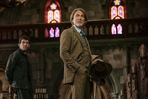 Josh O’Connor and Daniel Craig in Wake Up Dead Man: A Knives Out Mystery.