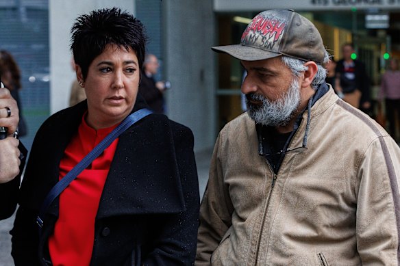 Aiden’s parents, Andrea and David Guimaraes, at court on Tuesday.