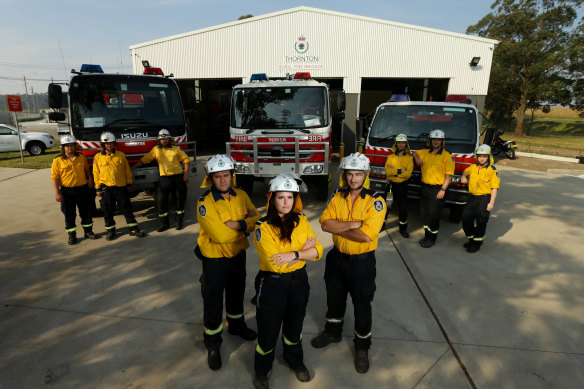 Volunteer firefighters from the Thornton Rural Fire Brigade.