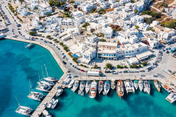 The sleepy port town of Adamantas on Milos.