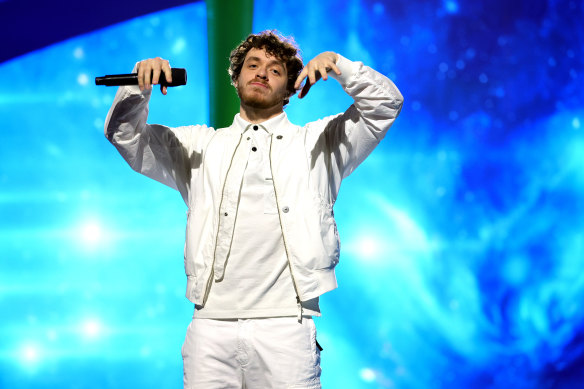 Jack Harlow at the Nickelodeon’s Kids’ Choice Awards in California this month.