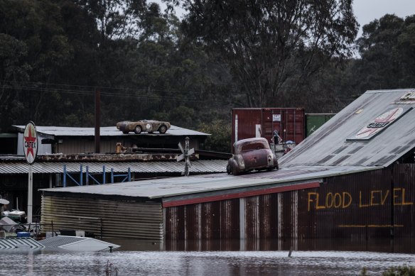 Heavy flooding near Richmond on Monday. 