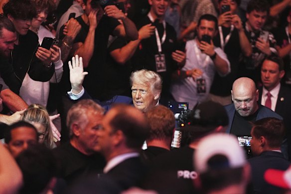 Trump attends a UFC-316 mixed martial arts event in New Jersey on Saturday (US time), after his blow-up with Elon Musk.