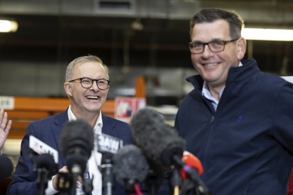 On May 10, Daniel Andrews appeared with Anthony Albanese on the federal campaign trail to slam then-prime minister Scott Morrison as bad for Victoria. 