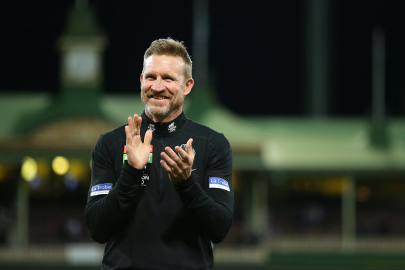 Nathan Buckley had two words for his players at three-quarter-time: thank you.