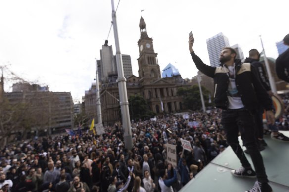 An anti-lockdown protest in July attracted thousands of attendees. 