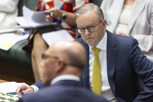 Prime Minister Anthony Albanese (right) and Opposition Leader Peter Dutton during question time.