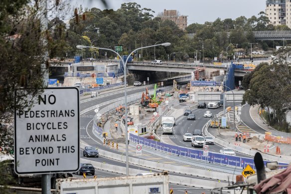 Work on the freeway upgrade and Western Harbour Tunnel won’t be completed until 2026.