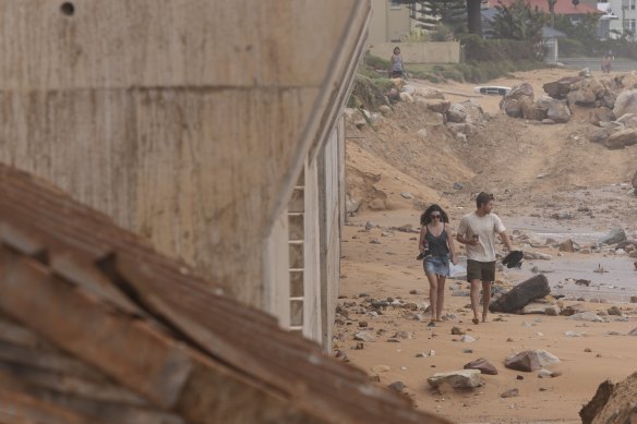 King tides and the after-effects of ex-tropical cyclone Seth have caused erosion at Collaroy Beach.