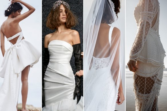 A selection of gowns from Helen O’Connor Bridal, Vera Wang Bride and Grace Loves Lace. 
