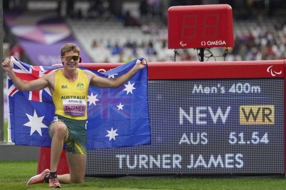 Australian star James Turner wins his third Paralympic gold medal.