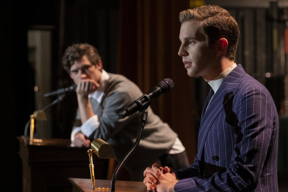 Ben Platt, right, is determined to become president of the United States in The Politician. Paltrow plays his wealthy mother.