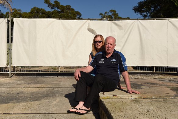 Kathy and Des Lindsell are yet to rebuild on the site where the granny flat once stood in the backyard of their Gymea home.