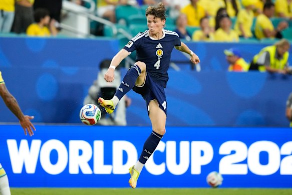 Scott McTominay finds Scotland’s first shot on target of this half. 