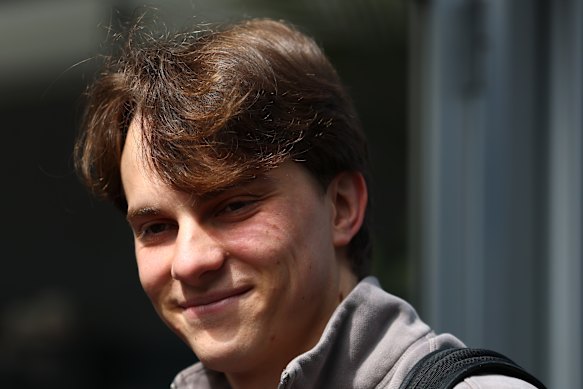 Reason to smile again: Oscar Piastri after finally returning to the top of the timesheets.