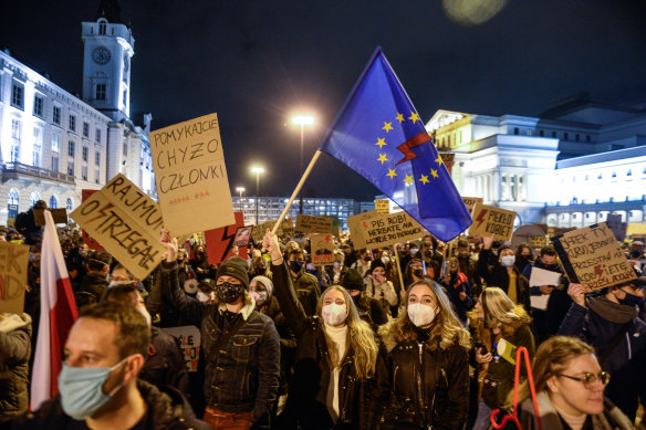 The European Union conditions were designed to restrict Poland and Hungary from measures seen as eroding democratic standards.