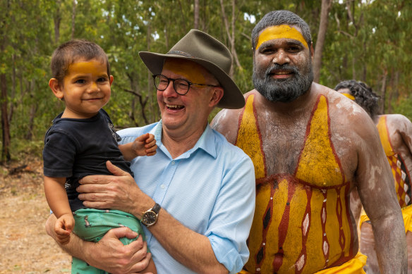 Prime Minister Anthony Albanese at the annual Garma festival in East Arnhem.