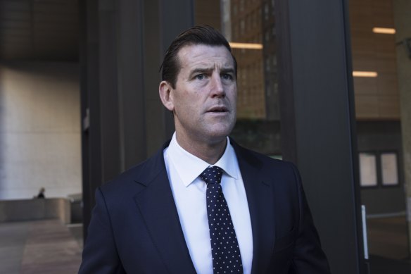 Ben Roberts-Smith outside court during the defamation case he brought.