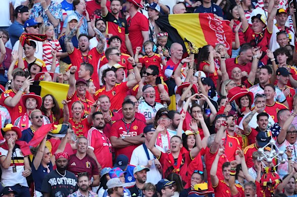 The only happy people in the stadium.