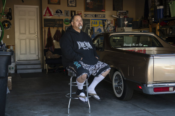 Richard Fierro at his home in Colorado Springs. Fierro, served as an Army officer in Iraq and Afghanistan. He moved through the chaos of the shooting this weekend, tackling the gunman and beating him bloody with his own gun. 