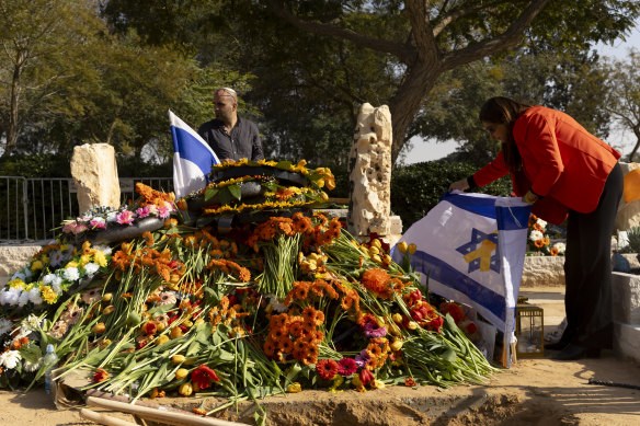 Shiri Bibas and her children were buried in a joint grave next to Shiri’s parents, who were also killed in the attack.