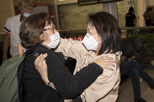 Not even a Sydney train strike could prevent the reunion of sisters Lena and Adeline.