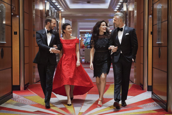 Passengers dress up for gala evenings on board Cunard’s cruise ships.