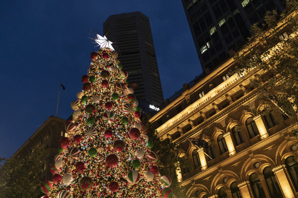 The Christmas tree in Martin Place last year.