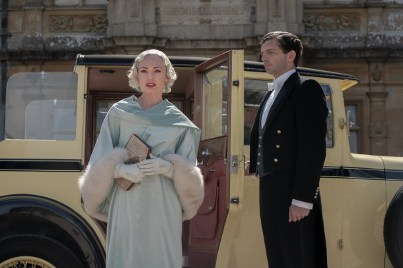 Laura Haddocks stars as Myrna Dalgleish and Michael Fox as Andy in Downton Abbey: A New Era.