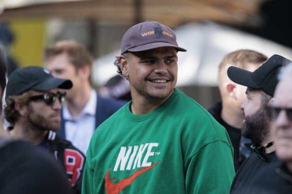 Latrell Mitchell at a promo for the upcoming Battle of the Brothers - the younger brothers of world title contender Tim Tszyu and former world champion Jeff Horn.