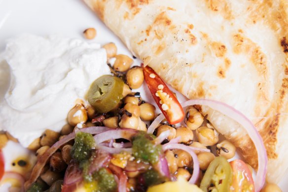 Mombasa roti and chole (roti with chickpeas). 