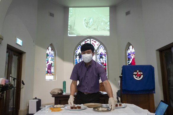 Kwang Min (Kevin) Kim, of the Lugar Brae Uniting Church in Bronte, on Sunday.