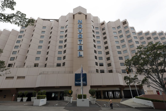 It is believed the woman caught the virus from US airline crew staying at the Novotel.