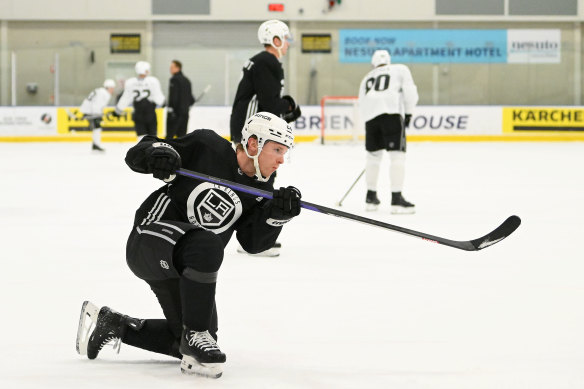 The Los Angeles Kings train at O’Brien Icehouse in Melbourne this week.