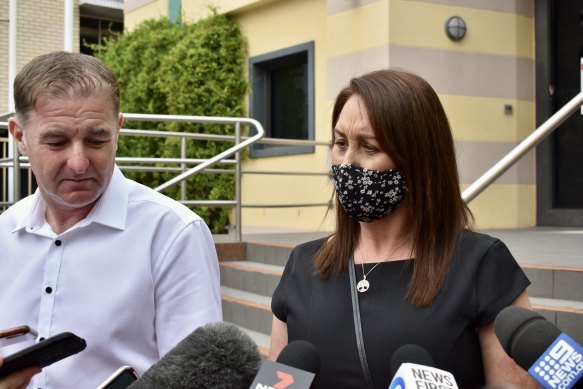 Danny Hodgson’s parents Peter and Nicola Hodgson outside court on Friday. 