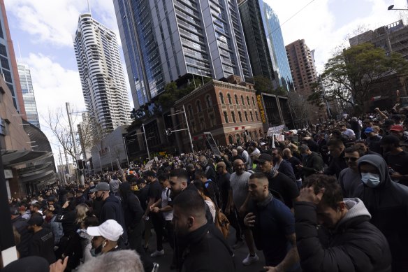 Thousands of people marched through Sydney’s CBD on July 24 after four weeks of the lockdown. 