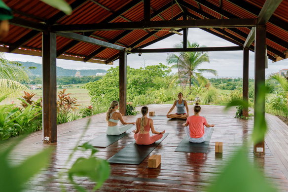 Morning yoga.